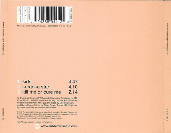 Robbie Williams / Kylie Minogue - Kids (CD) - Discogs image 2