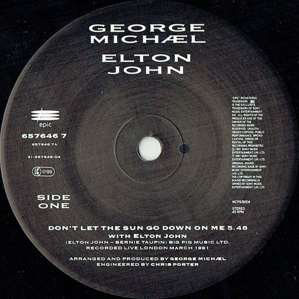 George Michael, Elton John - Don't Let The Sun Go Down On Me (7") - Discogs image 3