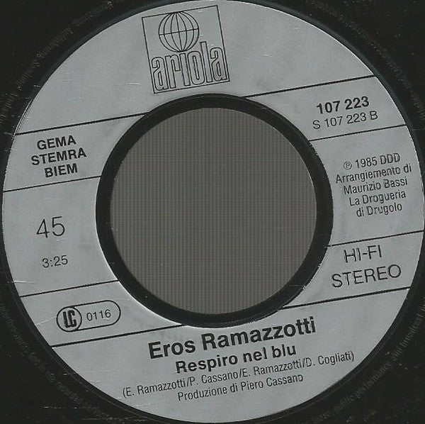 Eros Ramazzotti - Una Storia Importante (7") - Discogs image 4