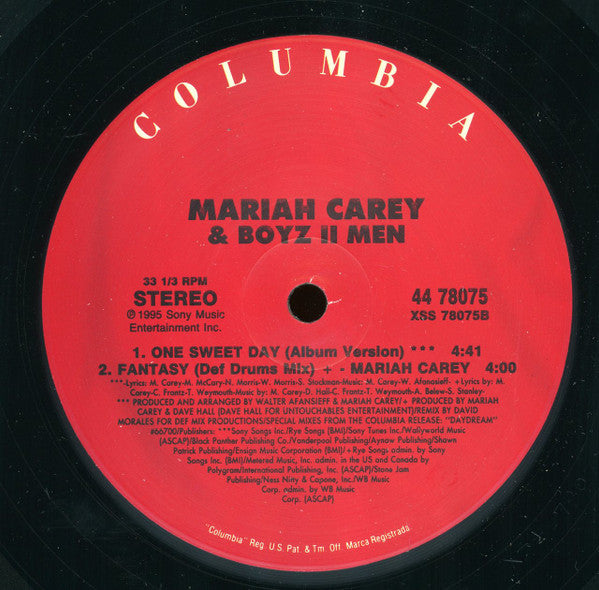 Mariah Carey & Boyz II Men - One Sweet Day (12") - Discogs image 4