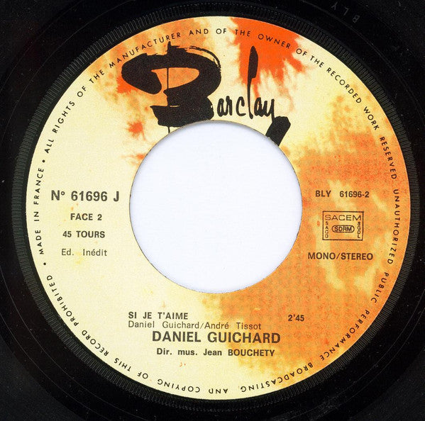 Daniel Guichard - Faut Pas Pleurer Comme Ca (7") - Discogs image 4