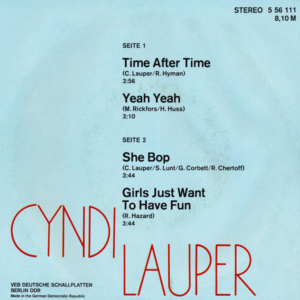 Cyndi Lauper - Cyndi Lauper (7") - Discogs image 2