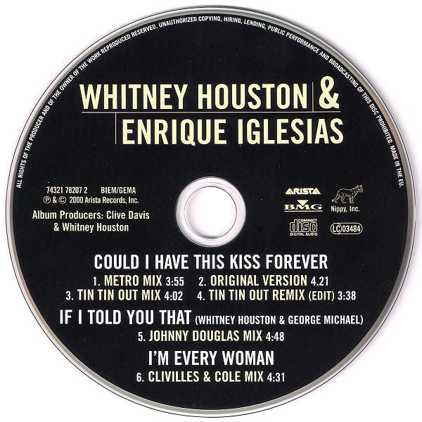 Whitney Houston & Enrique Iglesias - Could I Have This Kiss Forever (CD) - Discogs image 4