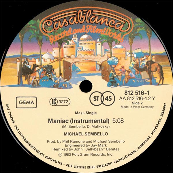 Michael Sembello - Maniac (12") - Discogs image 4