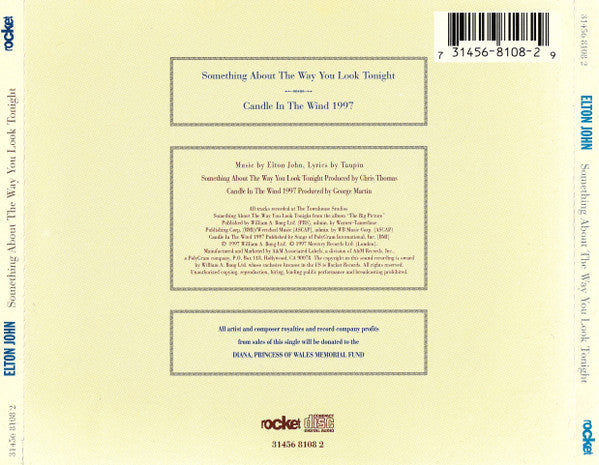 Elton John - Something About The Way You Look Tonight / Candle In The Wind 1997 (CD) - Discogs image 2