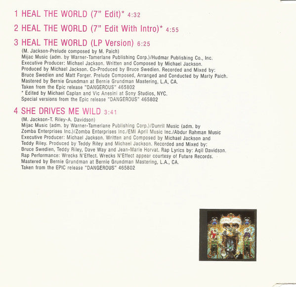 Michael Jackson - Heal The World (CD) - Discogs image 2