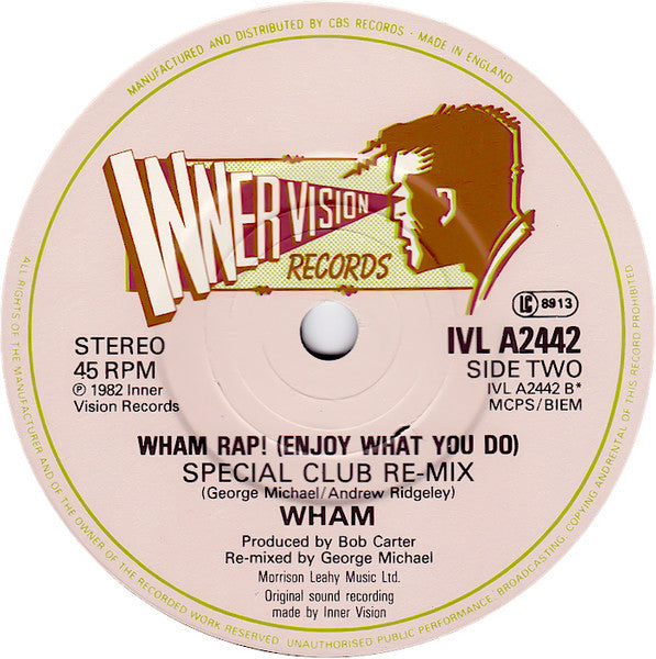Wham! - Wham Rap (Enjoy What You Do) (U.S. Re-Mix Parts 1 And 2) (7") - Discogs image 4