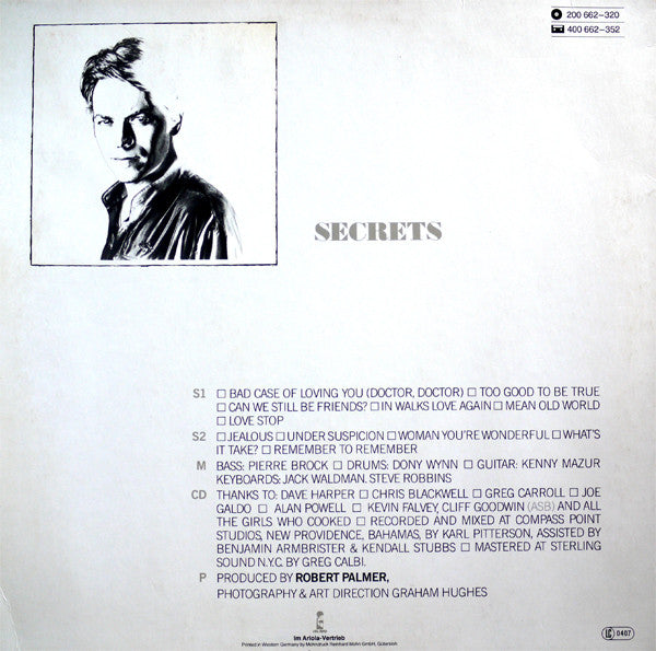 Robert Palmer - Secrets (LP) - Discogs image 2
