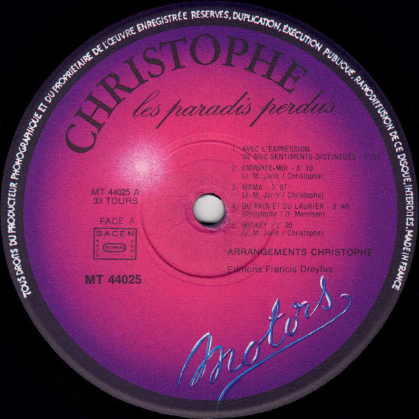 Christophe - Les Paradis Perdus (LP) - Discogs image 4