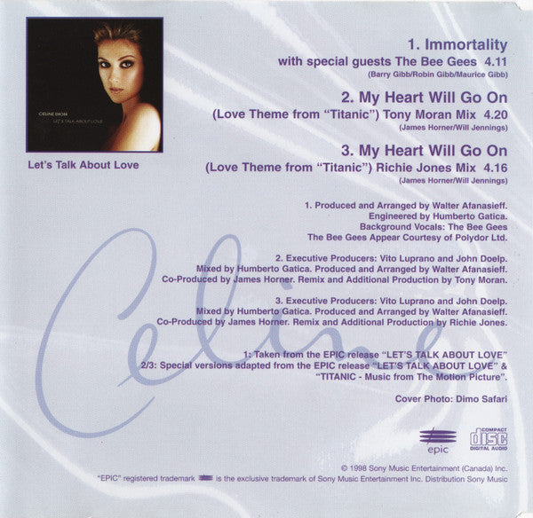 Céline Dion With Special Guests Bee Gees - Immortality (CD) - Discogs image 4
