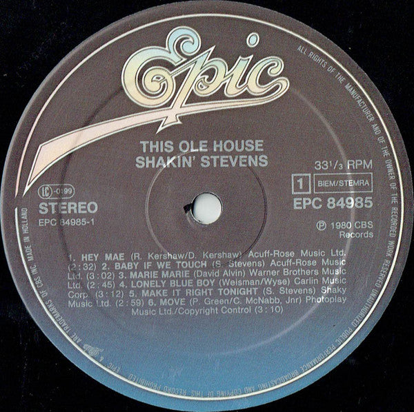 Shakin' Stevens - This Ole House (LP) - Discogs image 3