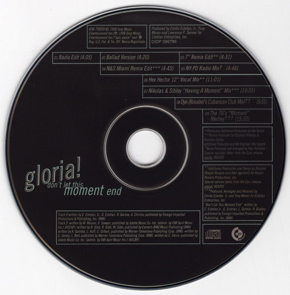 Gloria Estefan - Don't Let This Moment End (CD) - Discogs image 4