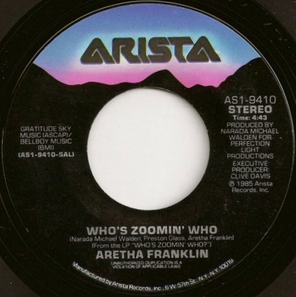 Aretha Franklin - Who's Zoomin' Who (7") - Discogs image 3