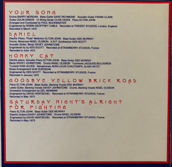 Elton John - Greatest Hits (CD) - Discogs image 4