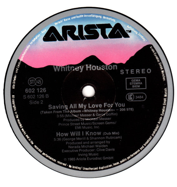 Whitney Houston - How Will I Know (12") - Discogs image 4