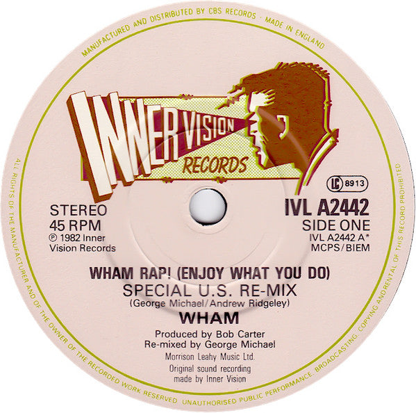 Wham! - Wham Rap (Enjoy What You Do) (U.S. Re-Mix Parts 1 And 2) (7") - Discogs image 3
