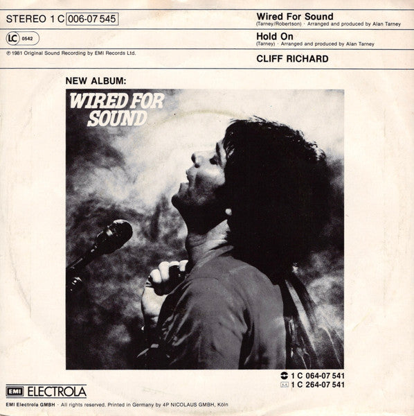 Cliff Richard - Wired For Sound (7") - Discogs image 2