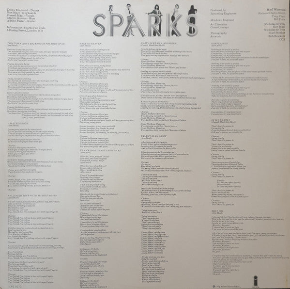 Sparks - Kimono My House (LP) - Discogs image 4