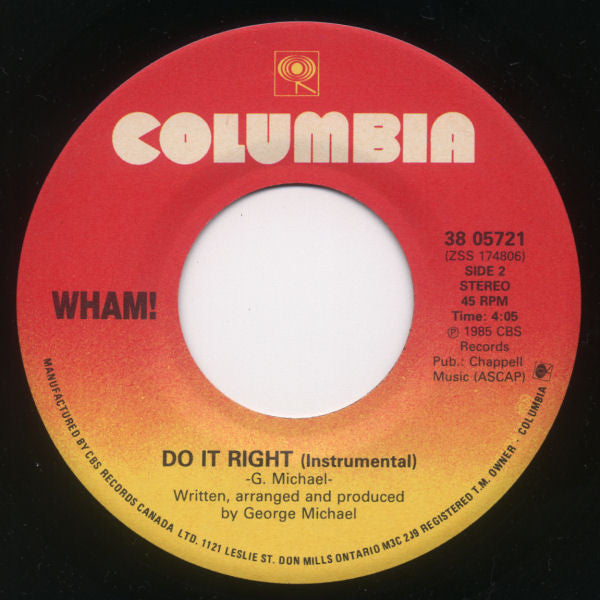 Wham! - I'm Your Man (7") - Discogs image 4