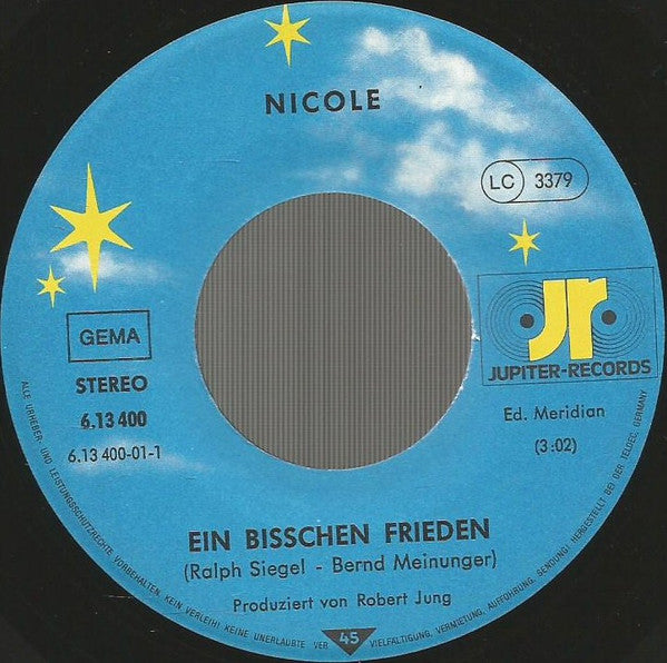 Nicole (2) - Ein Bißchen Frieden (7") - Discogs image 3
