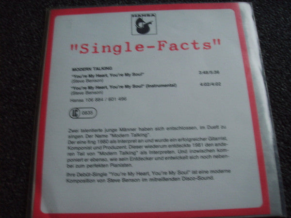 Modern Talking - You're My Heart, You're My Soul (12") - Discogs image 5