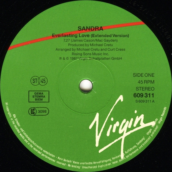Sandra - Everlasting Love (12") - Discogs image 3