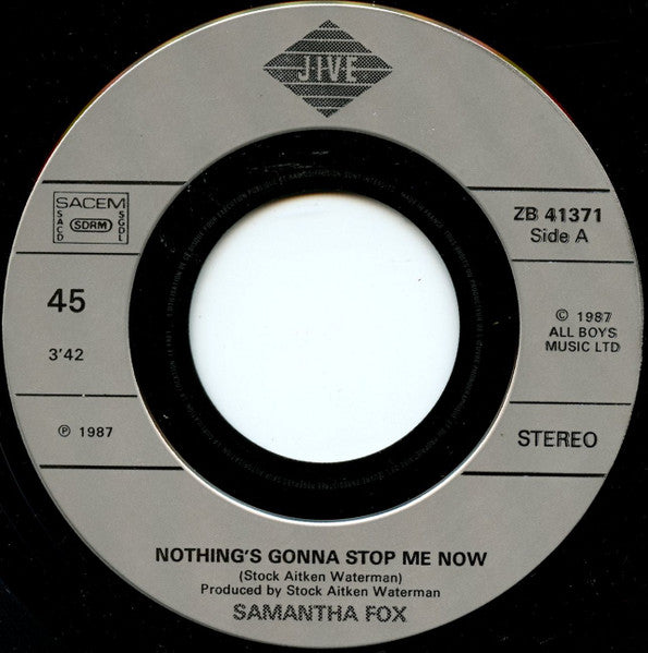 Samantha Fox - Nothing's Gonna Stop Me Now (7") - Discogs image 3