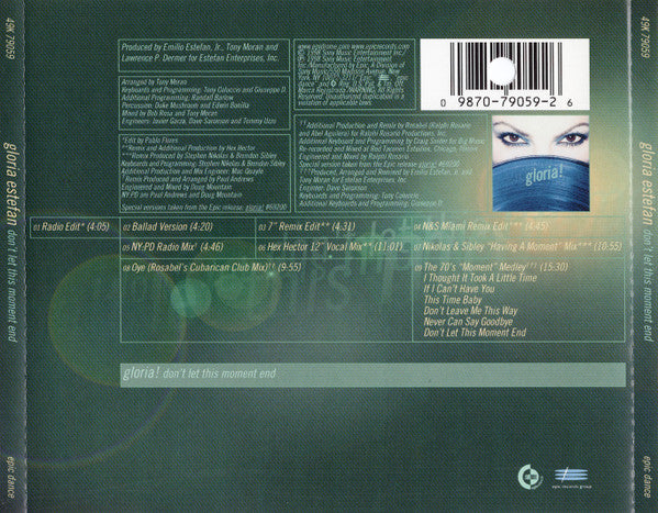 Gloria Estefan - Don't Let This Moment End (CD) - Discogs image 2