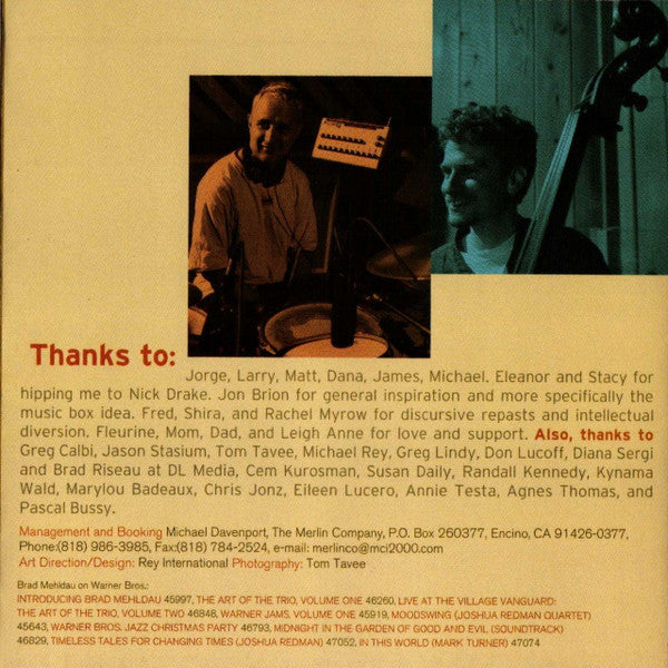 Brad Mehldau - The Art Of The Trio - Volume Three - Songs (CD) - Discogs image 7