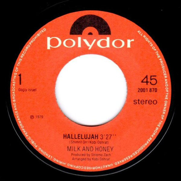 Milk And Honey - Hallelujah (7") - Discogs image 3