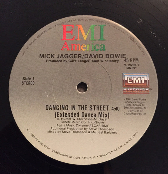 David Bowie and Mick Jagger - Dancing In The Street (12") - Discogs image 3