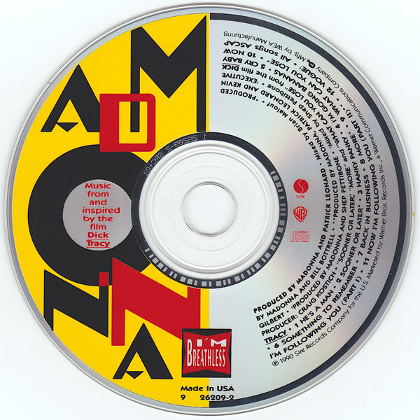 Madonna - I'm Breathless (Music From And Inspired By The Film Dick Tracy) (CD) - Discogs image 3