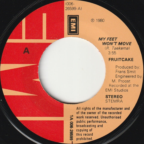 Fruitcake - My Feet Won't Move / You Cheer Me Up (7") - Discogs image 3