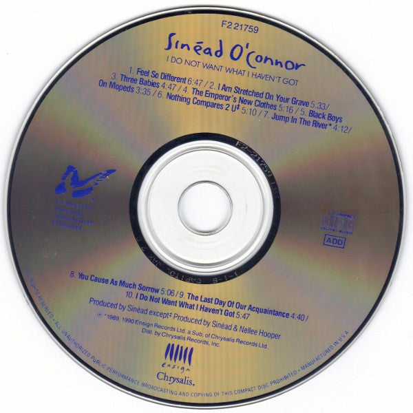 Sinéad O'Connor - I Do Not Want What I Haven't Got (CD) - Discogs image 3