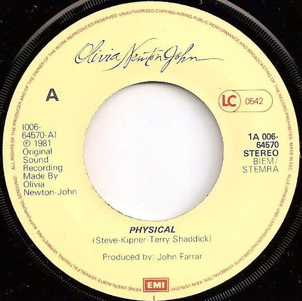 Olivia Newton-John - Physical (7") - Discogs image 3