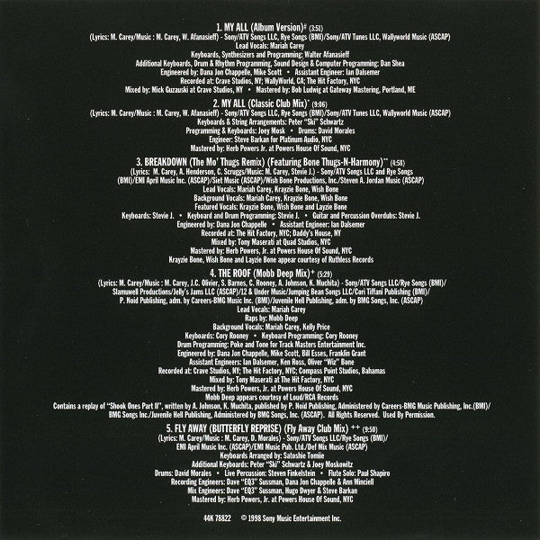 Mariah Carey Featuring Bone Thugs-N-Harmony - My All And Breakdown (CD) - Discogs image 2
