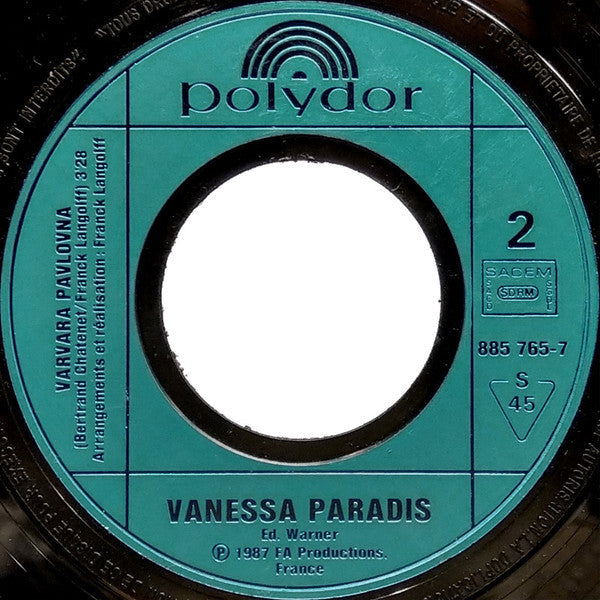 Vanessa Paradis - Joe Le Taxi (7") - Discogs image 4