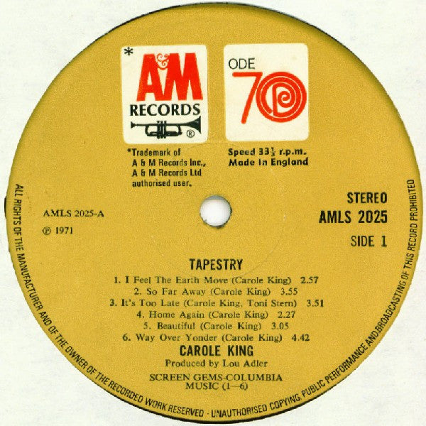Carole King - Tapestry (LP) - Discogs image 3