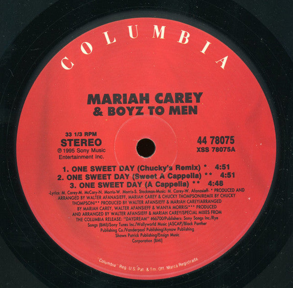 Mariah Carey & Boyz II Men - One Sweet Day (12") - Discogs image 3