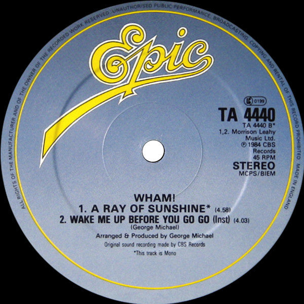 Wham! - Wake Me Up Before You Go-go (12") - Discogs image 4