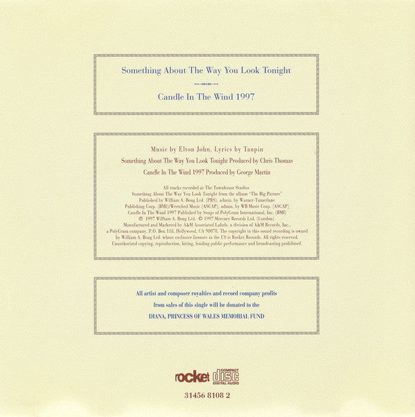 Elton John - Something About The Way You Look Tonight / Candle In The Wind 1997 (CD) - Discogs image 5