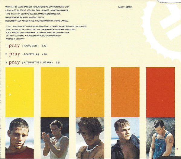 Take That - Pray (CD) - Discogs image 2