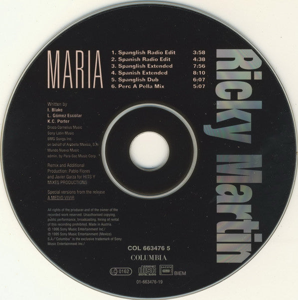 Ricky Martin - Maria (Remixes '97) (CD) - Discogs image 5