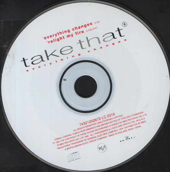 Take That - Everything Changes (CD) - Discogs image 3