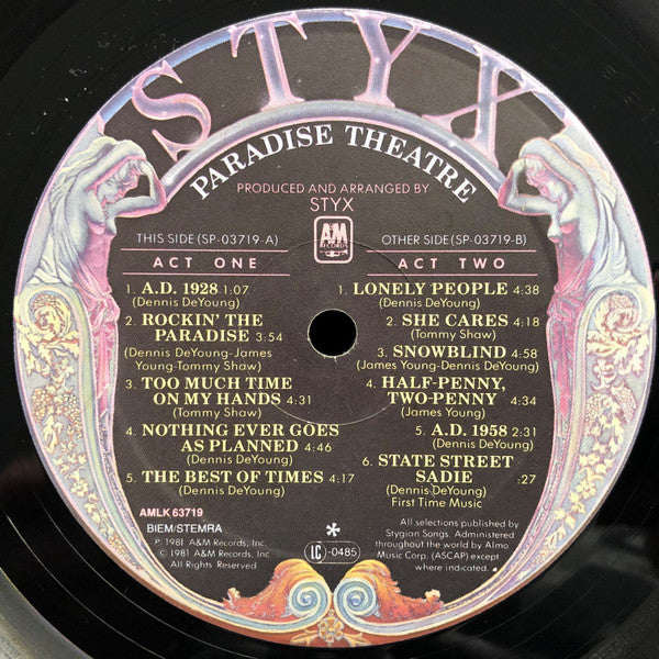 Styx - Paradise Theatre (LP) - Discogs image 5
