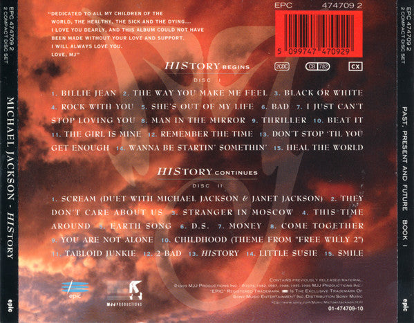 Michael Jackson - HIStory - Past, Present And Future - Book I (CD) - Discogs image 3