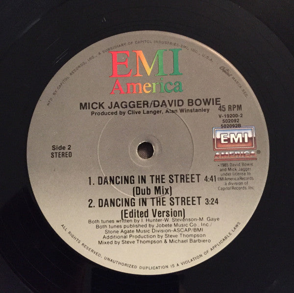 David Bowie and Mick Jagger - Dancing In The Street (12") - Discogs image 4