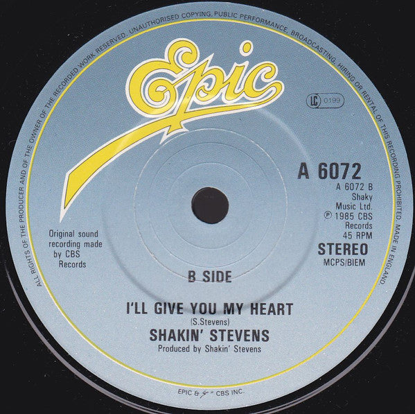 Shakin' Stevens - Breaking Up My Heart (7") - Discogs image 4