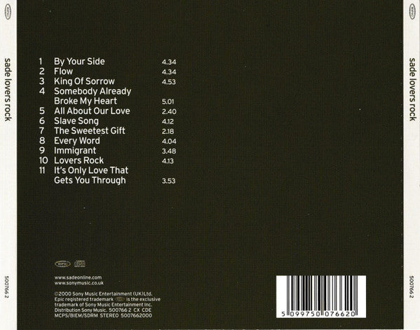 Sade - Lovers Rock (CD) - Discogs image 2