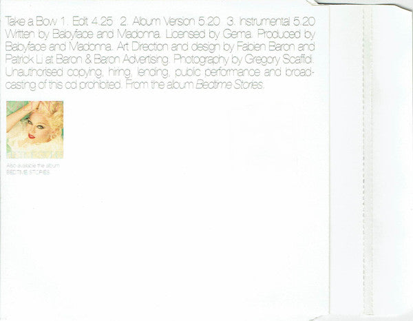 Madonna - Take A Bow (CD) - Discogs image 3